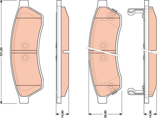 TRW GDB4172 - Комплект спирачно феродо, дискови спирачки vvparts.bg