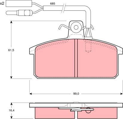 TRW GDB417 - Комплект спирачно феродо, дискови спирачки vvparts.bg