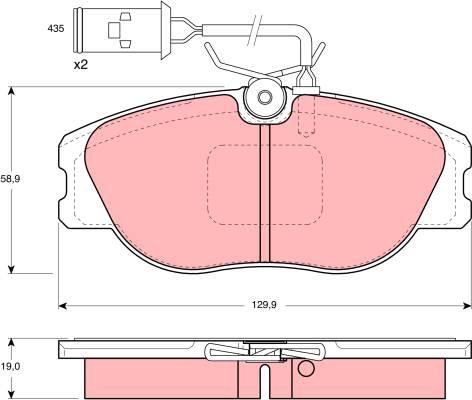 TRW GDB483 - Комплект спирачно феродо, дискови спирачки vvparts.bg