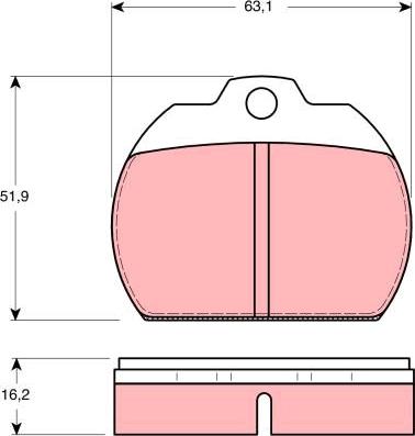 TRW GDB591 - Комплект спирачно феродо, дискови спирачки vvparts.bg