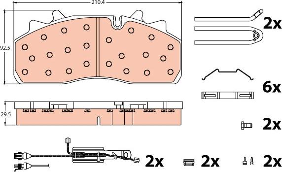 TRW GDB5095 - Комплект спирачно феродо, дискови спирачки vvparts.bg