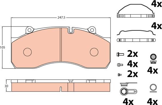 TRW GDB5090 - Комплект спирачно феродо, дискови спирачки vvparts.bg