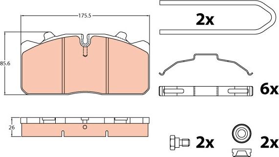 TRW GDB5069 - Комплект спирачно феродо, дискови спирачки vvparts.bg