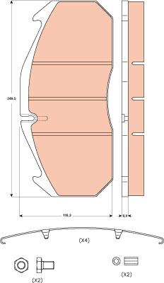 TRW GDB5065 - Комплект спирачно феродо, дискови спирачки vvparts.bg