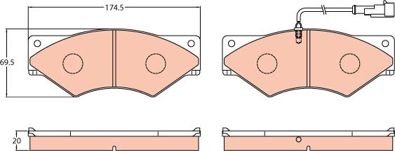 TRW GDB5063 - Комплект спирачно феродо, дискови спирачки vvparts.bg