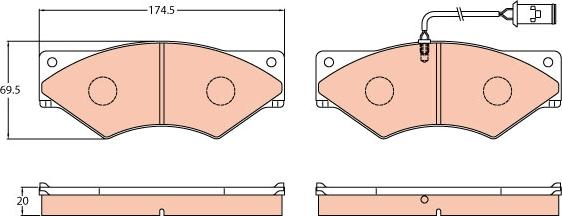 TRW GDB5062 - Комплект спирачно феродо, дискови спирачки vvparts.bg