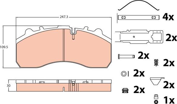 TRW GDB5067 - Комплект спирачно феродо, дискови спирачки vvparts.bg