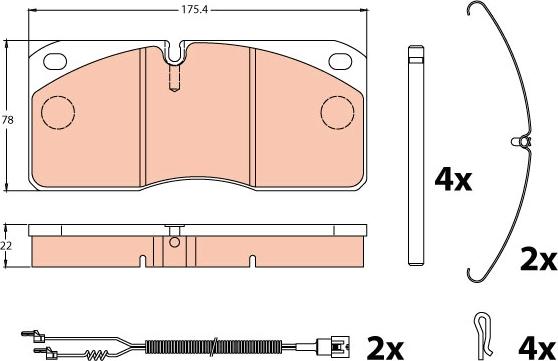 TRW GDB5005 - Комплект спирачно феродо, дискови спирачки vvparts.bg