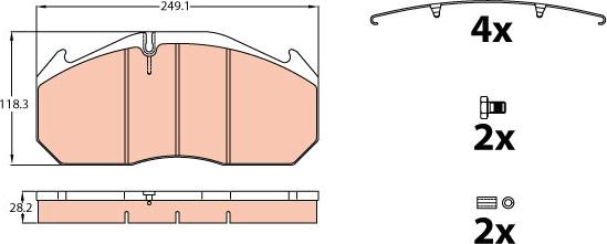 TRW GDB5000 - Комплект спирачно феродо, дискови спирачки vvparts.bg