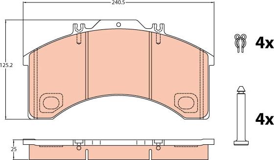 TRW GDB5024 - Комплект спирачно феродо, дискови спирачки vvparts.bg