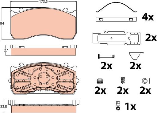 TRW GDB5073 - Комплект спирачно феродо, дискови спирачки vvparts.bg