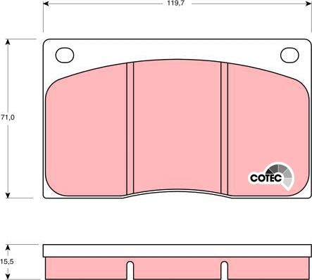 TRW GDB585 - Комплект спирачно феродо, дискови спирачки vvparts.bg