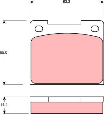 TRW GDB533 - Комплект спирачно феродо, дискови спирачки vvparts.bg