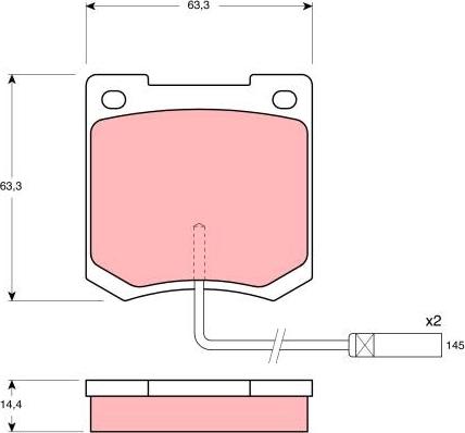 TRW GDB646 - Комплект спирачно феродо, дискови спирачки vvparts.bg