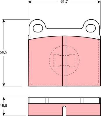 TRW GDB663 - Комплект спирачно феродо, дискови спирачки vvparts.bg