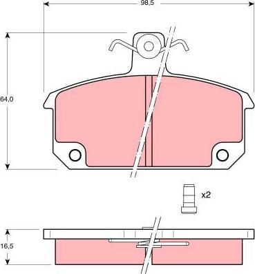 TRW GDB632 - Комплект спирачно феродо, дискови спирачки vvparts.bg