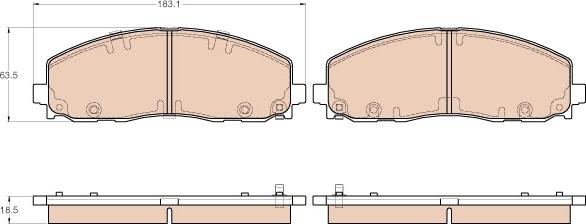 BENDIX 573411 - Комплект спирачно феродо, дискови спирачки vvparts.bg