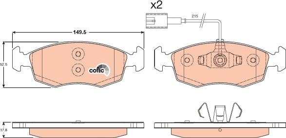 TRW GDB1900 - Комплект спирачно феродо, дискови спирачки vvparts.bg