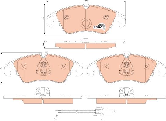 TRW GDB1916 - Комплект спирачно феродо, дискови спирачки vvparts.bg