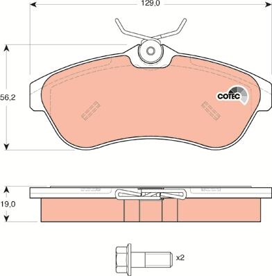 TRW GDB1496 - Комплект спирачно феродо, дискови спирачки vvparts.bg