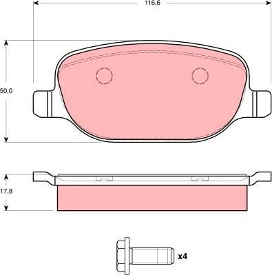 TRW GDB1490 - Комплект спирачно феродо, дискови спирачки vvparts.bg