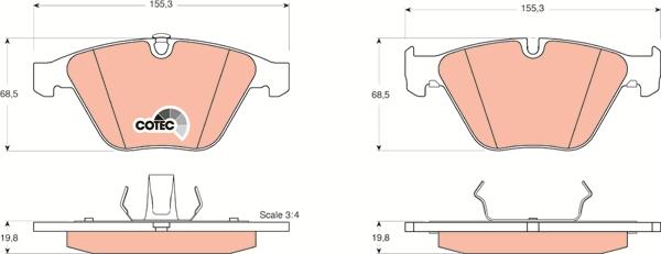 TRW GDB1498 - Комплект спирачно феродо, дискови спирачки vvparts.bg