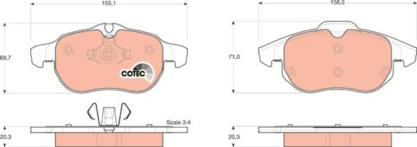 TRW GDB1492 - Комплект спирачно феродо, дискови спирачки vvparts.bg