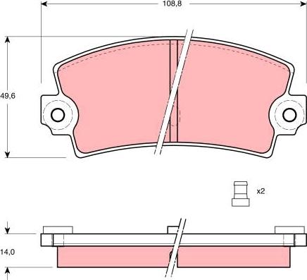 TRW GDB149 - Комплект спирачно феродо, дискови спирачки vvparts.bg