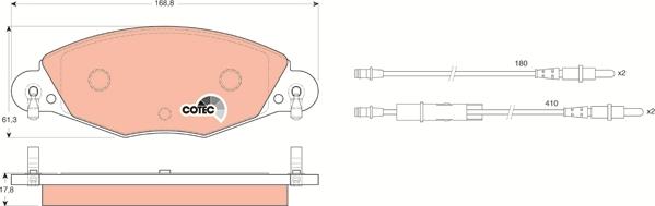 TRW GDB1449 - Комплект спирачно феродо, дискови спирачки vvparts.bg