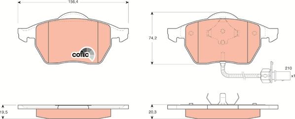 TRW GDB1440 - Комплект спирачно феродо, дискови спирачки vvparts.bg