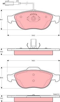 TRW GDB1441 - Комплект спирачно феродо, дискови спирачки vvparts.bg