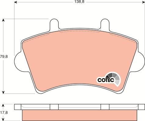 TRW GDB1442 - Комплект спирачно феродо, дискови спирачки vvparts.bg