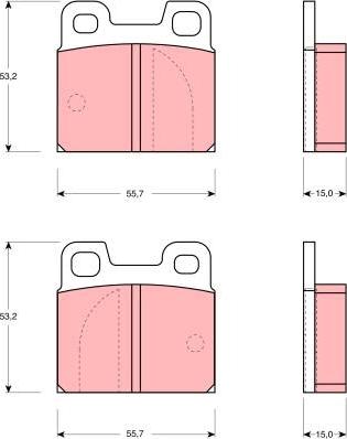 TRW GDB144 - Комплект спирачно феродо, дискови спирачки vvparts.bg