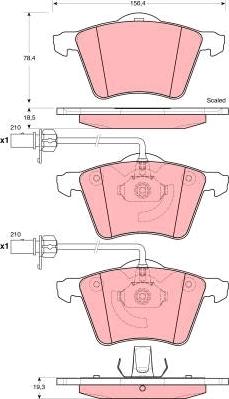 TRW GDB1459 - Комплект спирачно феродо, дискови спирачки vvparts.bg