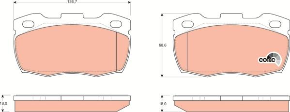 TRW GDB1452 - Комплект спирачно феродо, дискови спирачки vvparts.bg