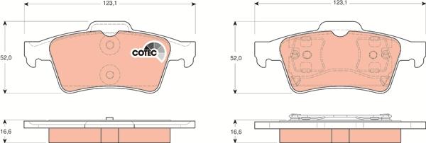 TRW GDB1469 - Комплект спирачно феродо, дискови спирачки vvparts.bg