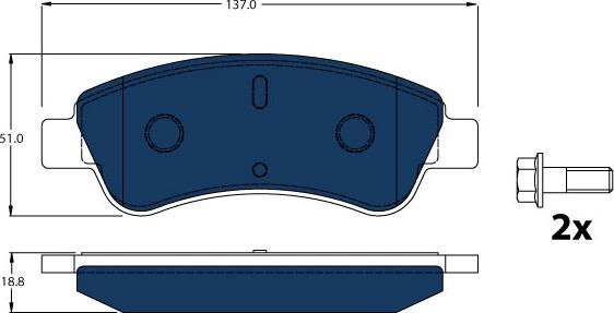 TRW GDB1463BTE - Комплект спирачно феродо, дискови спирачки vvparts.bg