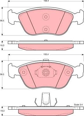 TRW GDB1406 - Комплект спирачно феродо, дискови спирачки vvparts.bg