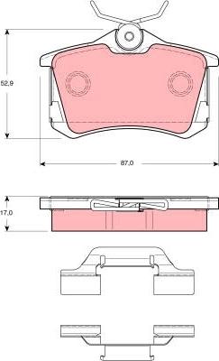 TRW GDB1416 - Комплект спирачно феродо, дискови спирачки vvparts.bg