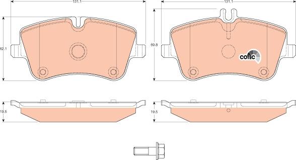 TRW GDB1413 - Комплект спирачно феродо, дискови спирачки vvparts.bg