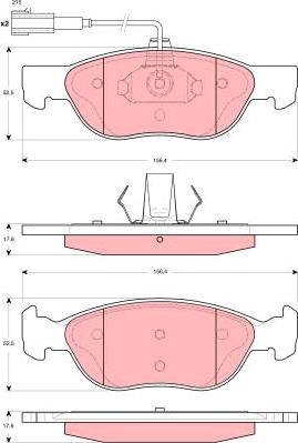 TRW GDB1486 - Комплект спирачно феродо, дискови спирачки vvparts.bg