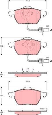 TRW GDB1488 - Комплект спирачно феродо, дискови спирачки vvparts.bg