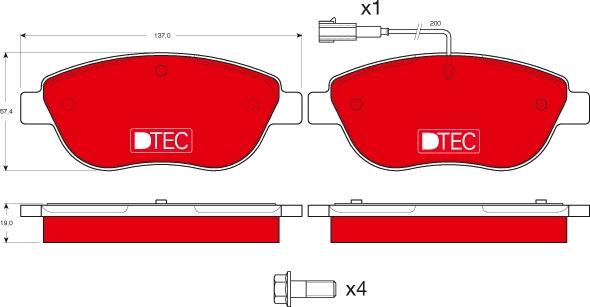 TRW GDB1483DTE - Комплект спирачно феродо, дискови спирачки vvparts.bg