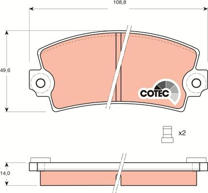 TRW GDB148 - Комплект спирачно феродо, дискови спирачки vvparts.bg