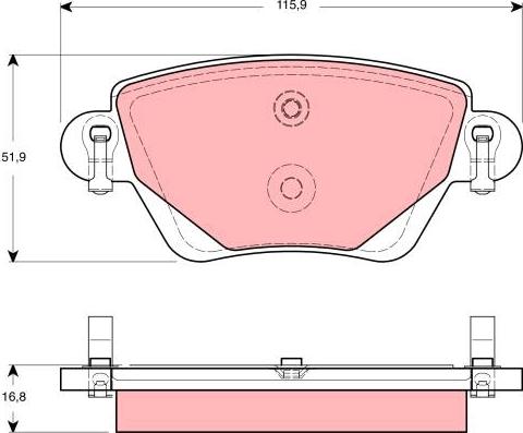 TRW GDB1435 - Комплект спирачно феродо, дискови спирачки vvparts.bg