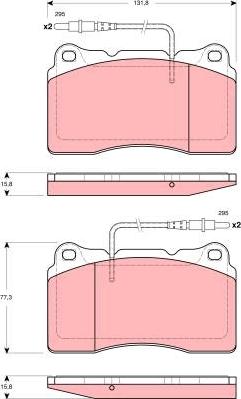 TRW GDB1431 - Комплект спирачно феродо, дискови спирачки vvparts.bg