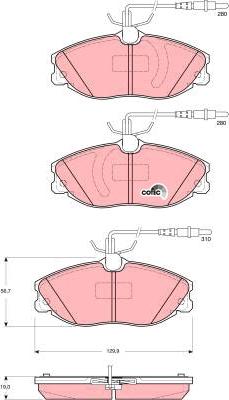 TRW GDB1423 - Комплект спирачно феродо, дискови спирачки vvparts.bg