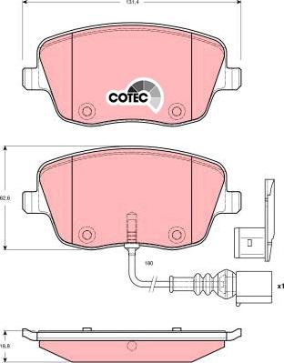 TRW GDB1472 - Комплект спирачно феродо, дискови спирачки vvparts.bg