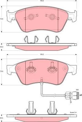 TRW GDB1598 - Комплект спирачно феродо, дискови спирачки vvparts.bg