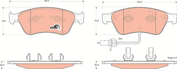 TRW GDB1553 - Комплект спирачно феродо, дискови спирачки vvparts.bg